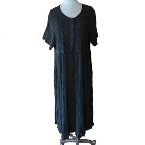 Vintage De Rotchild Floral Embroidered Maxi‎ Dress